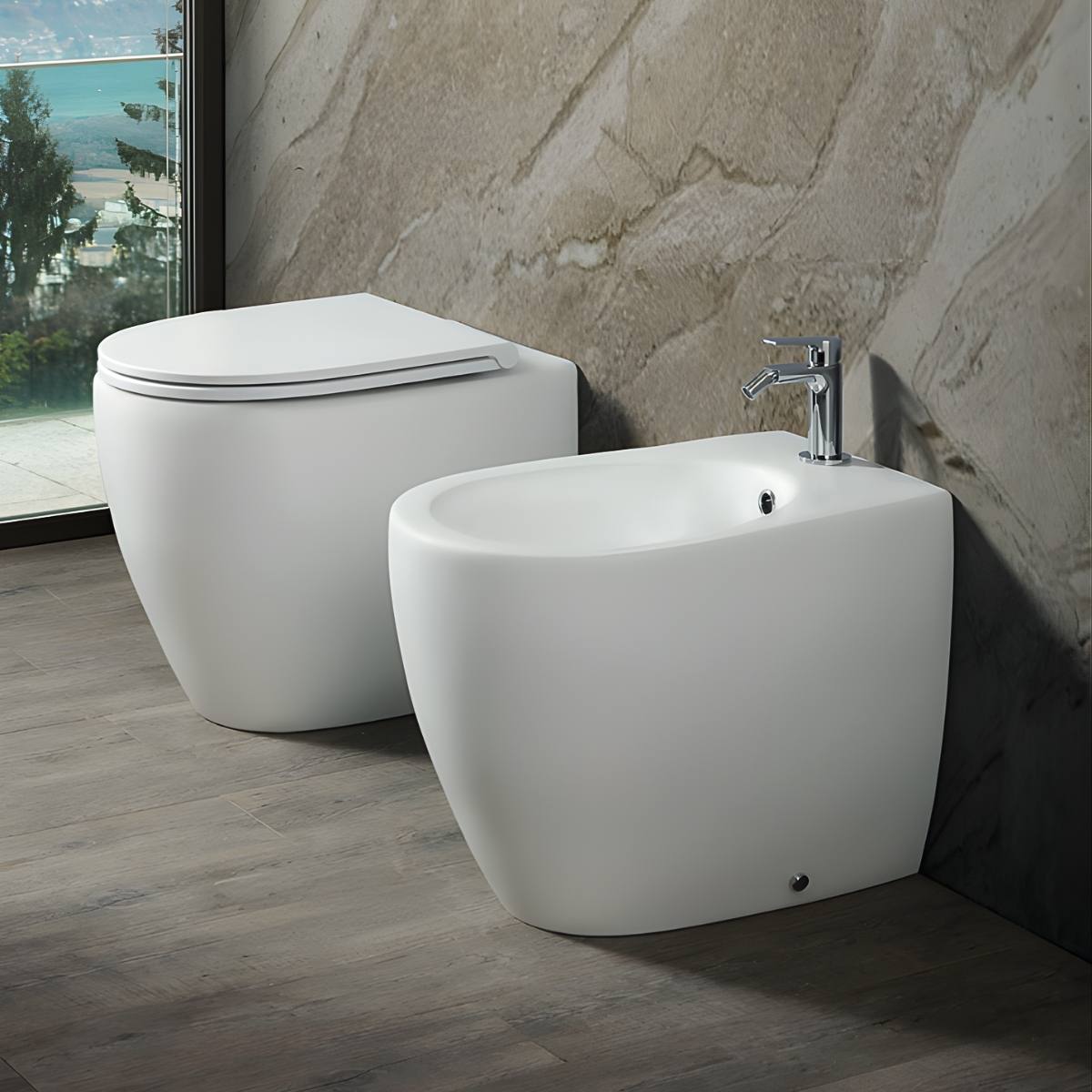 Sanitari a Terra Bianco Matt ONE Rimless Sanitari a Terra Bianco Matt ONE Rimless